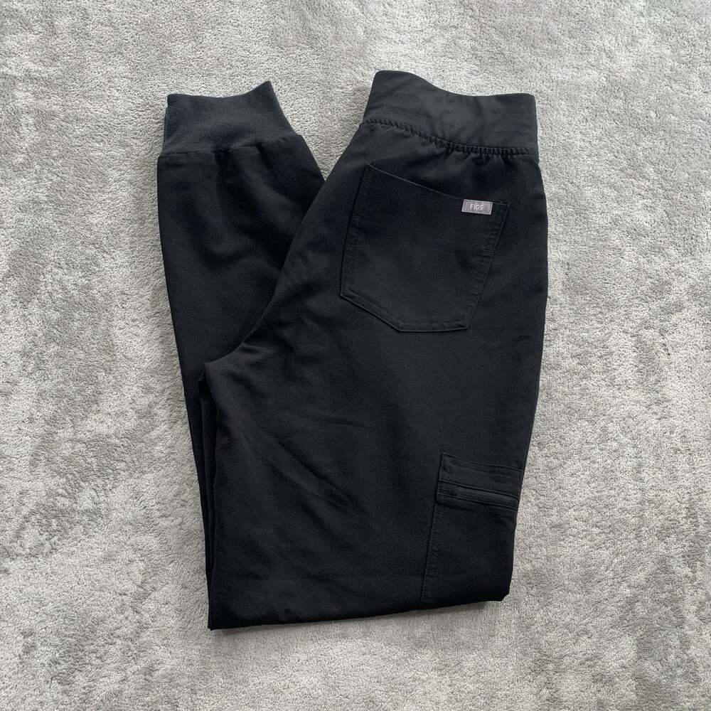 Figs Scrub Pants Womens Small Zamora Jogger Workwear Black RN Nurse Medical